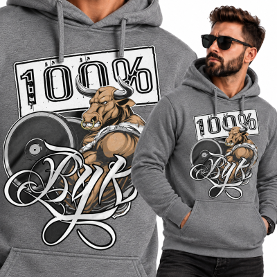 BLUZA Z KAPTUREM NA SIŁOWNIĘ 100 PROCENT BYK